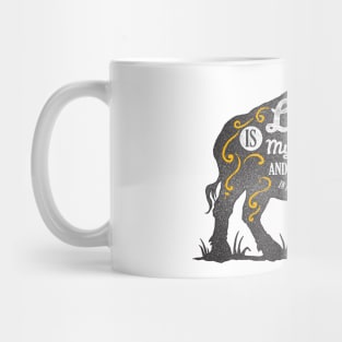 Elephant silhouette with motivational words of wisdom Mug